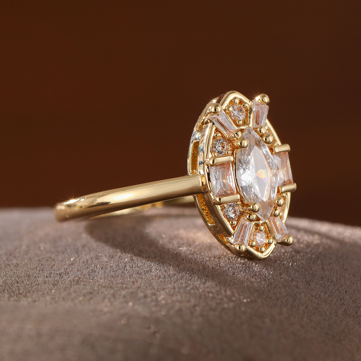 Luxurious Elegant Style Large Briolette Cut Ring for Women